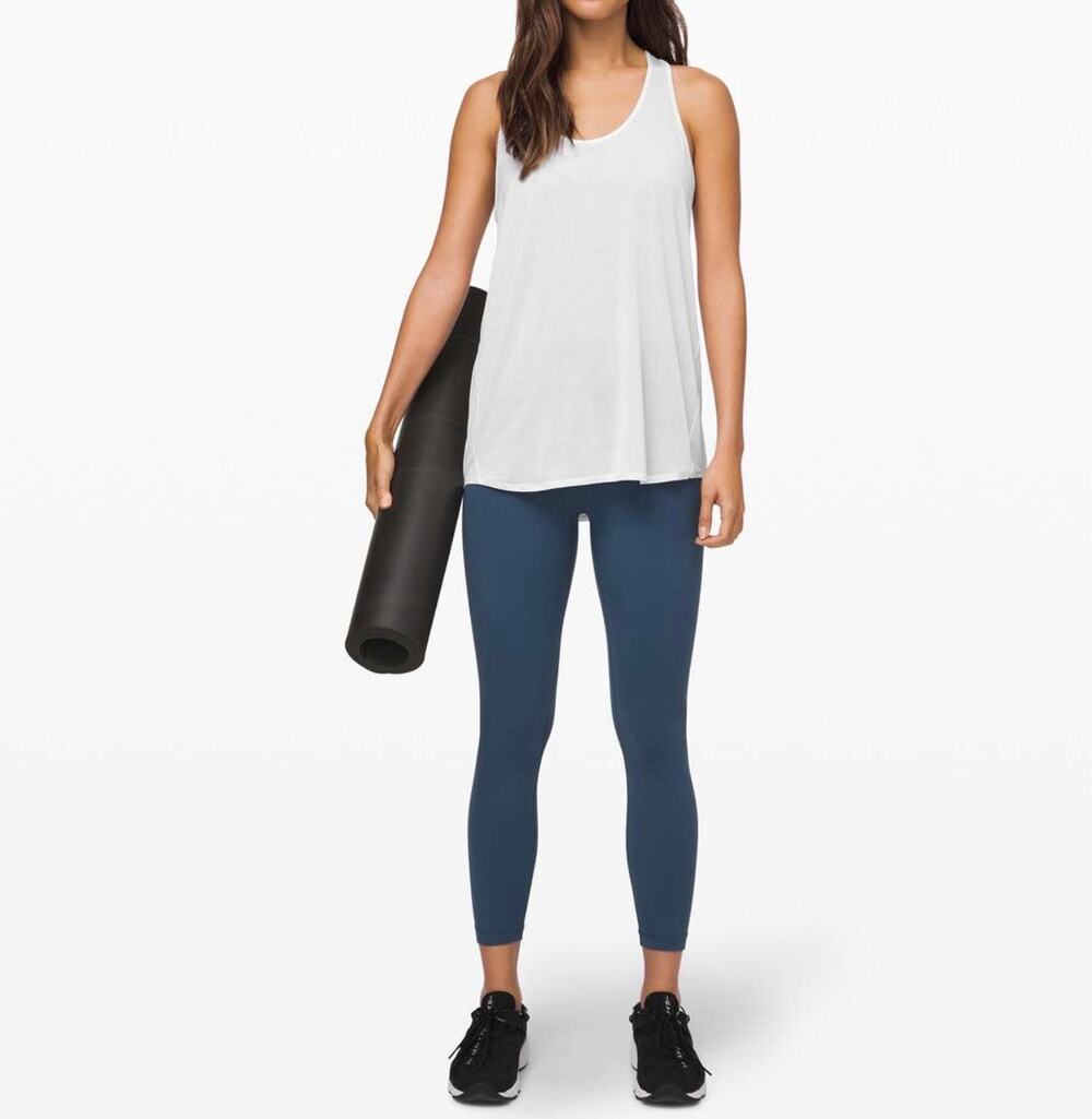 Lululemon NWT White Essential Pleated Tank Top Sleeveless Athletic Workout Sz 14